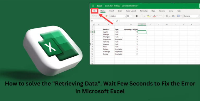 How to solve the “Retrieving Data”. Wait Few Seconds to Fix the Error in Microsoft Excel How to solve the "Retrieving Data". Wait Few Seconds to Fix the Error in Microsoft Excel