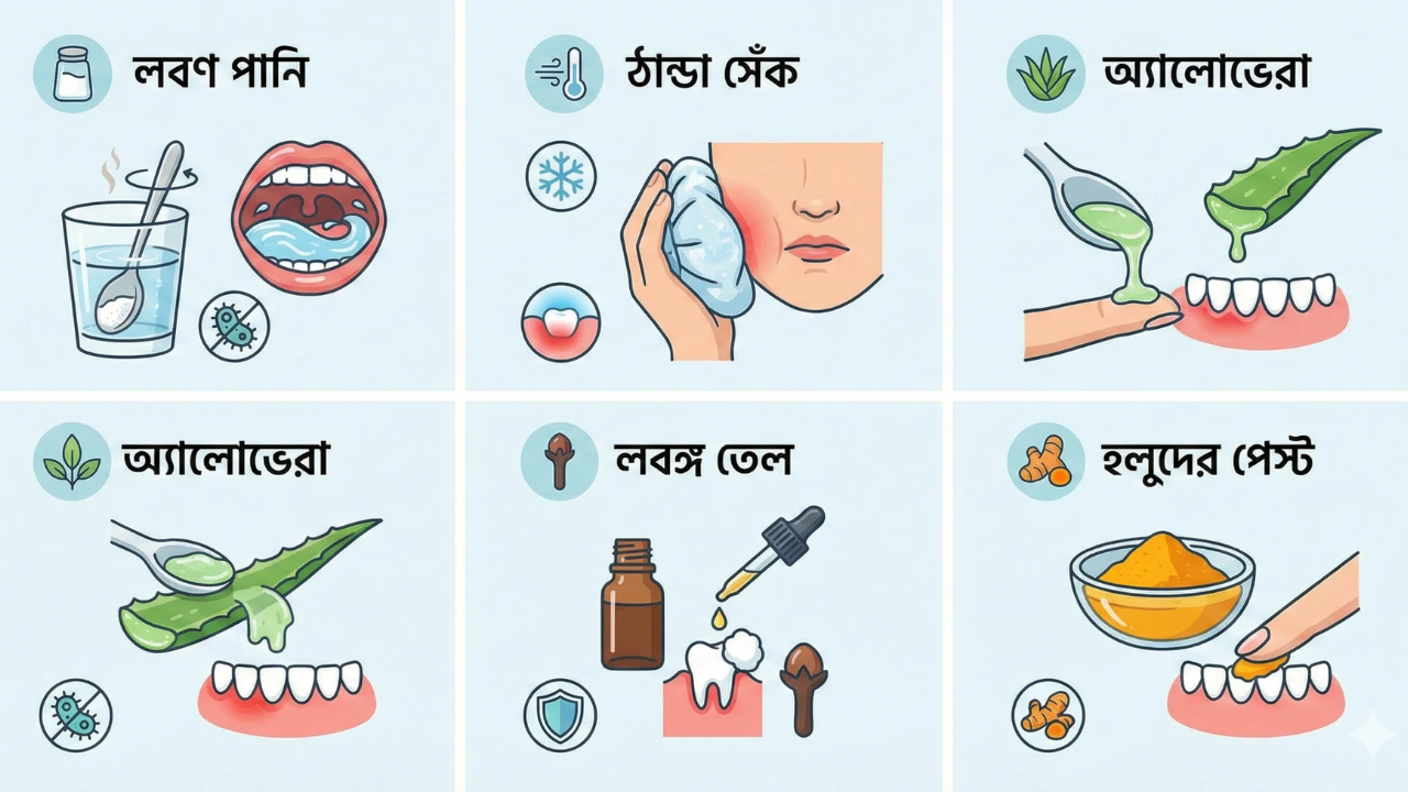 দাঁতের মাড়ি ফোলা ও ব্যথা কমানোর ৫টি ঘরোয়া উপায়