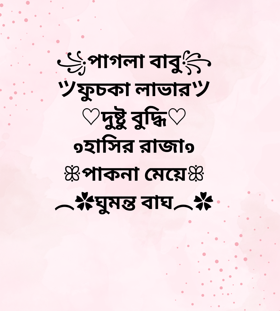 ফানি বাংলা নিকনেম